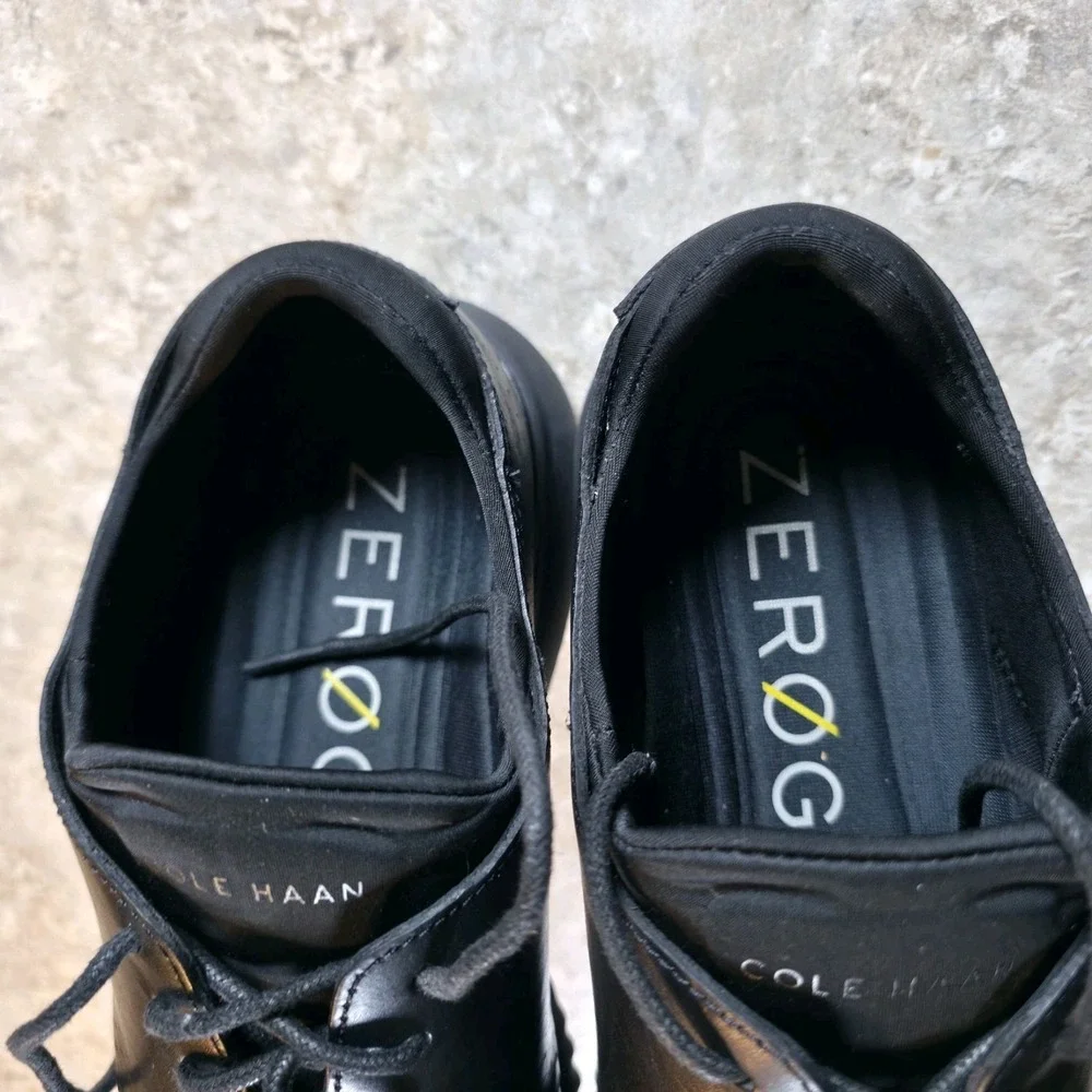 Cole Haan 2.Zerogrand Mens 10 M Laser Wingtip Oxford Black Shoes *Barely Worn.